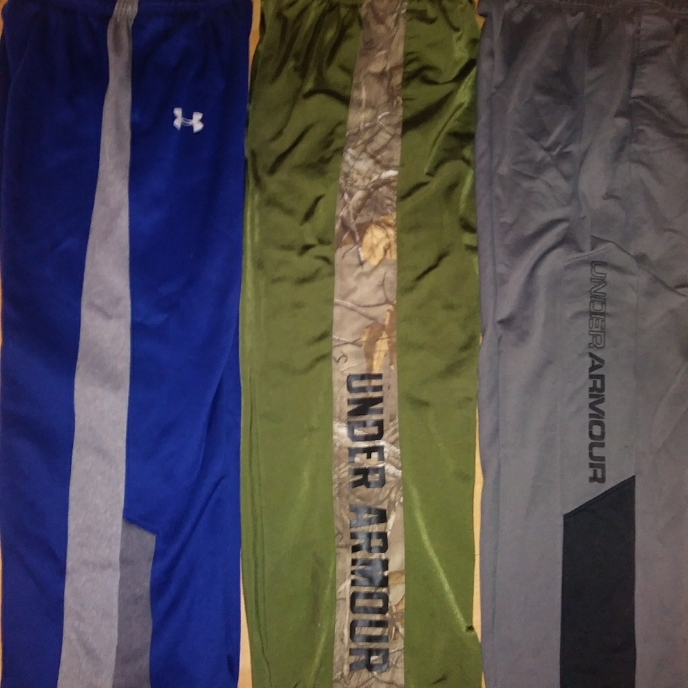 Lot of 3 Boys Under Armour Pants All Ylg